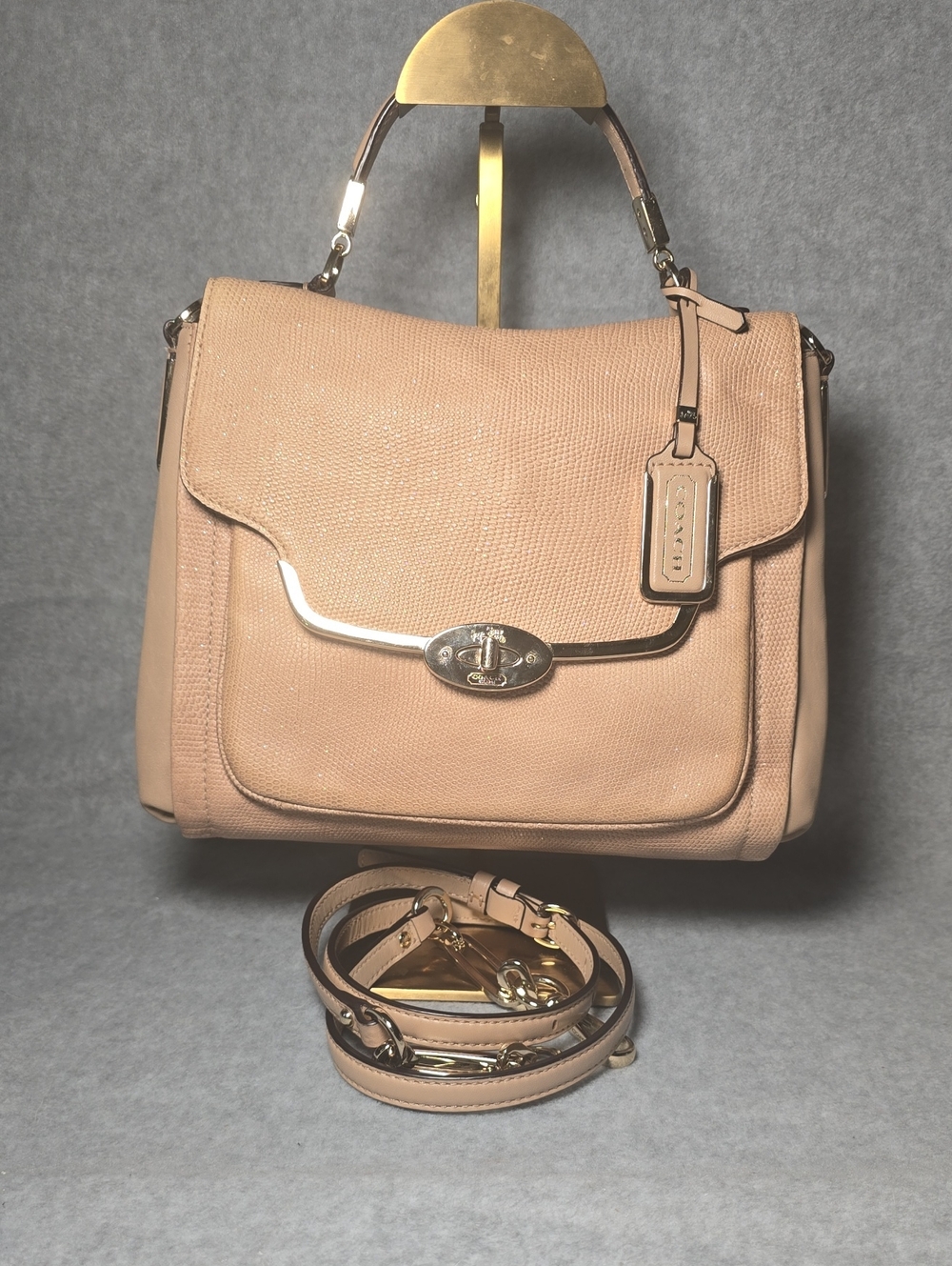 Coach Madison Sadie Flap Satchel Saffiono Leather